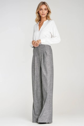 Pantalón wide leg de tiro alto - Gris