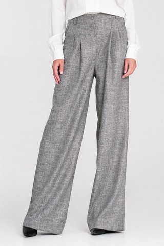 Pantalón wide leg de tiro alto - Gris