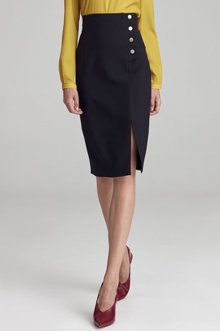 Falda de tubo de talle alto - Negro