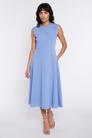 Vestido midi sin mangas - Azul