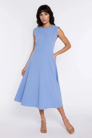Vestido midi sin mangas - Azul