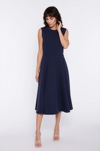 Vestido midi sin mangas - Azul marino