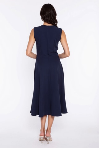 Vestido midi sin mangas - Azul marino