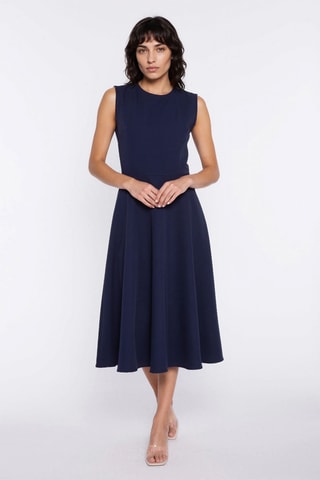 Vestido midi sin mangas - Azul marino