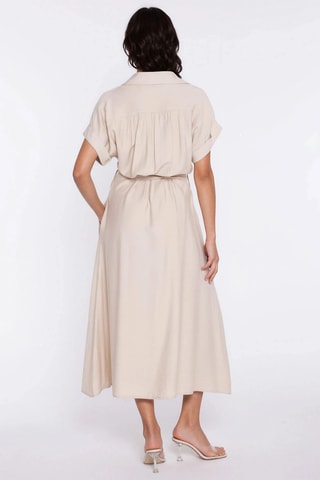 Vestido camisero relaxed - Beige