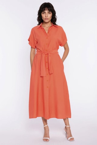 Vestido camisero relaxed - Naranja