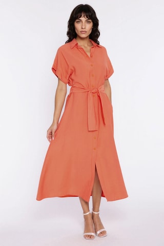 Vestido camisero relaxed - Naranja