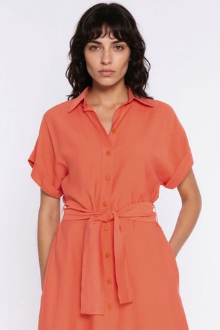 Vestido camisero relaxed - Naranja