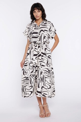 Vestido camisero relaxed - Blanco