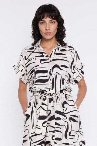 Vestido camisero relaxed - Blanco