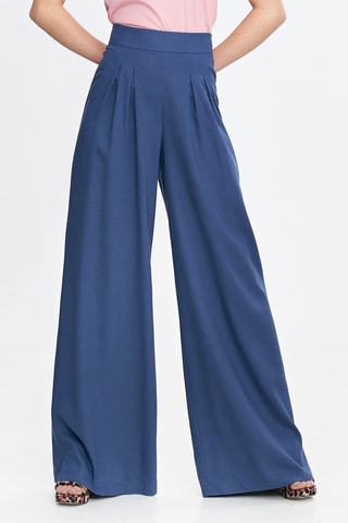 Pantalón palazzo de lino - Azul