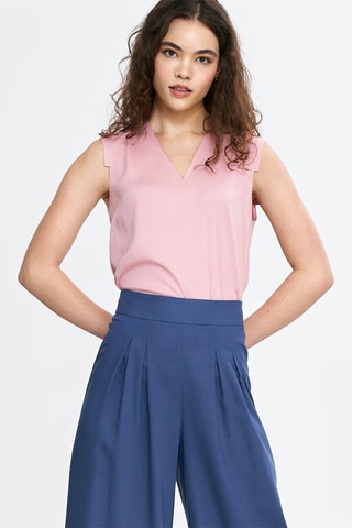 Pantalón palazzo de lino - Azul