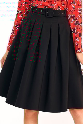 Falda plisada de talle alto - Negro