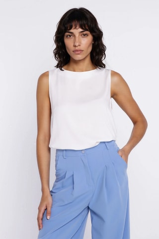 Blusa relaxed sin mangas - Crudo