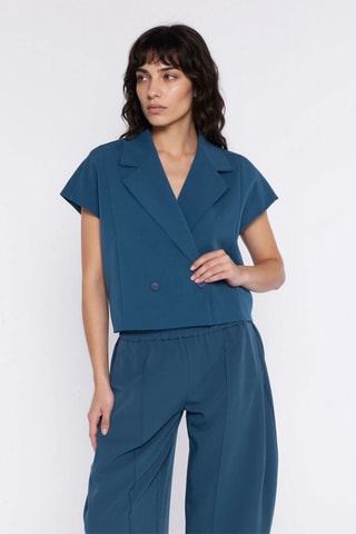 Blazer regular fit - Azul pato