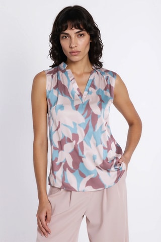 Blusa regular fit sin mangas - Azul