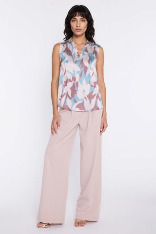 Blusa regular fit sin mangas - Azul