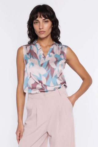 Blusa regular fit sin mangas - Azul