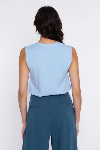 Blusa regular fit sin mangas - Azul