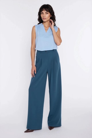 Pantalón wide leg - Azul pato