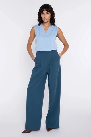 Pantalón wide leg - Azul pato