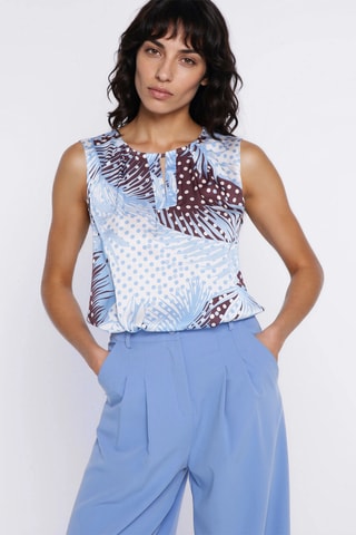 Pantalón wide leg - Azul