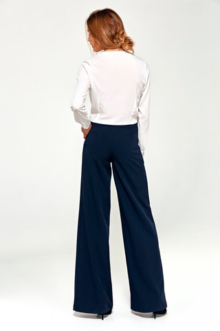 Pantalón wide leg de tiro alto - Azul