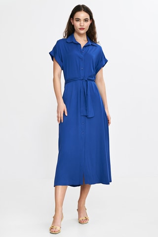 Vestido camisero relaxed fit - Azul