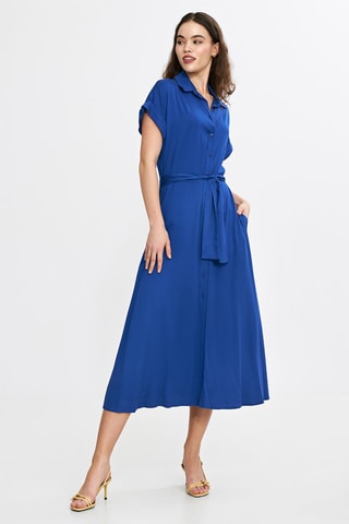 Vestido camisero relaxed fit - Azul
