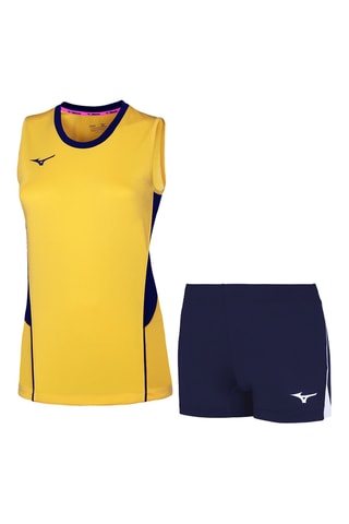 Volleybalhemd en -short - Geel en Marineblauw