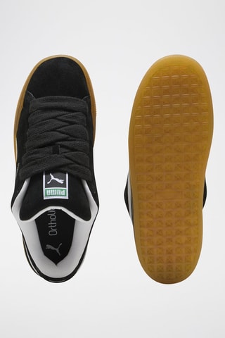 Zapatillas de piel XL - Negro y blanco