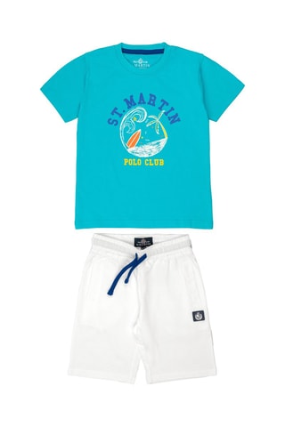 Tshirt et short - Blanc et bleu