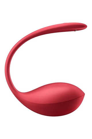 Ovo vibratório telecomandado waterproof Shiny Petal - Vermelho - 5 cm