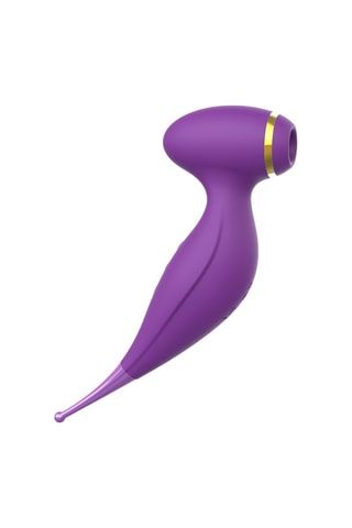 Estimulador clitoridiano waterproof 2 em 1 - Violeta - 18,3 cm