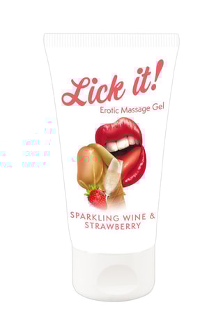 Lubrifiant comestible 2-en-1 - Fraise vin pétillant - 50 ml