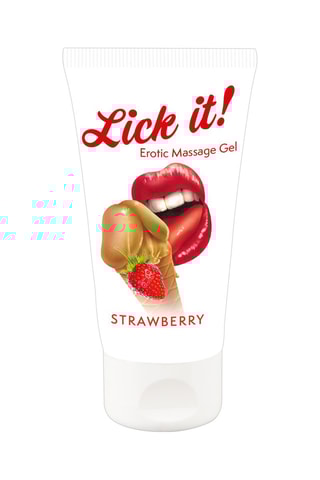 Huile de massage comestible 2-en-1 - Fraise - 50 ml