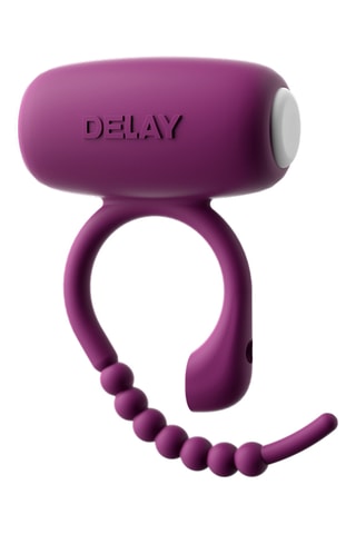 Cockring vibrador com argola ajustável - Violeta