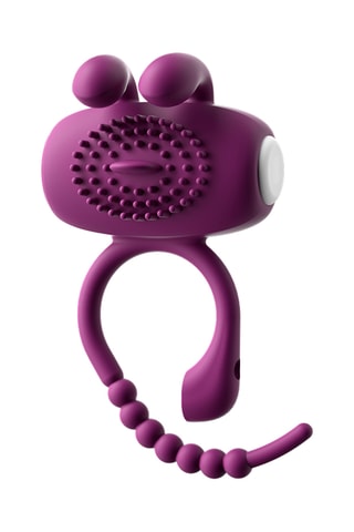 Cockring vibrador com estimulador clitoridiano waterproof - Violeta