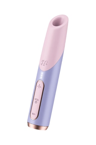 Estimulador clitoridiano de viagem Bold Kiss Satisfyer - Rosa e violeta