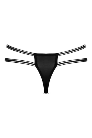 String aberto em renda com strass - Preto