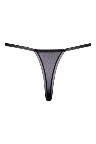 String aberto em tule aberto com correntes amovíveis - Preto