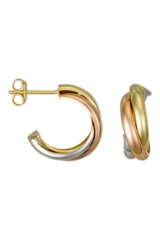 Créoles Tri Or - Or jaune, or rose et or blanc