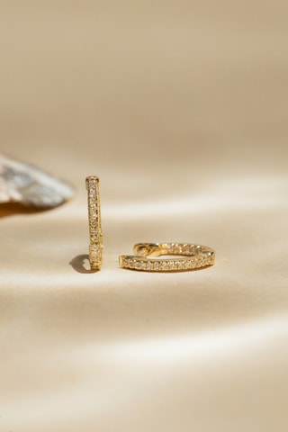 Créoles Anneau PM - Or jaune et diamants