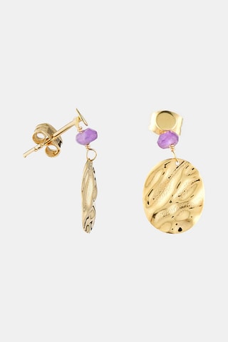 Boucles d’oreilles Médaille d’or - Or jaune et améthystes