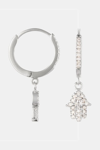 Boucles d’oreilles Charms Hands - Or blanc et diamants