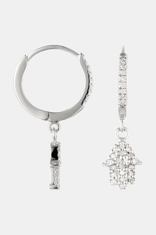 Boucles d’oreilles Charms Hands - Or blanc et diamants