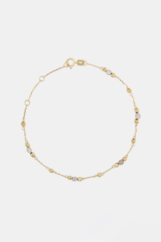 Bracelet Perles de pierre - Or jaune et labradorites