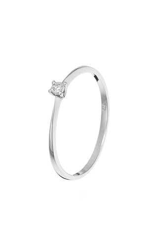 Bague Petit solitaire - Or blanc et diamant