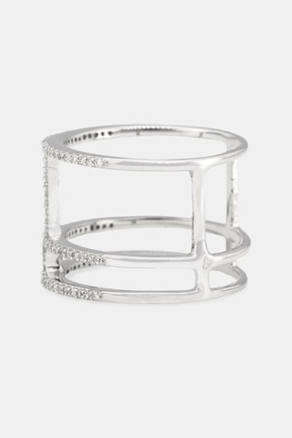 Bague Géométrie - Or blanc et diamants