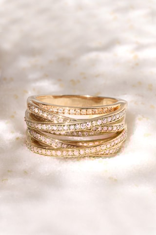 Bague New Entrelacs Candides - Or jaune et diamants